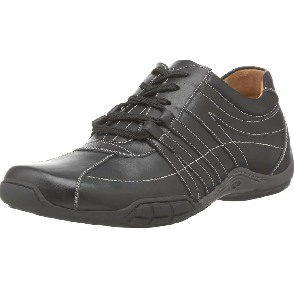 Florsheim Men's Sneakers Shoes Size 10.5 Black Leather Lace up Comfy